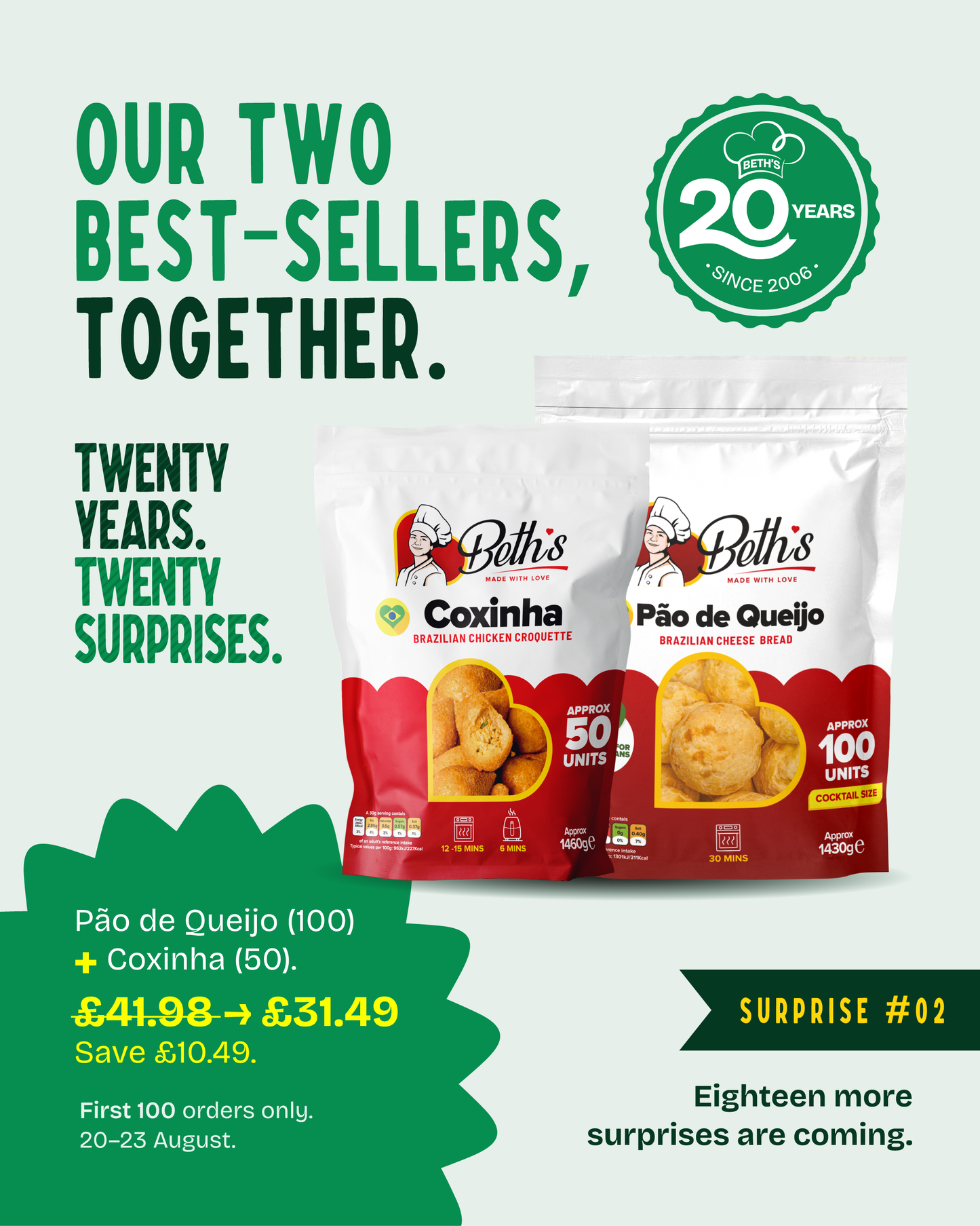 SURPRISE #02 — Pão de Queijo (100) + Coxinha (50)